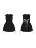 Robes décontractées Design Robe d'anniversaire O-Cou Mode Bow Lace Up One Piece Robes Femmes Y2K Gothic Fairy Party Summer A-Line Vêtements