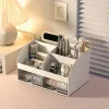 Bins Creative Pen Holder Desktop Stationery Storage Box For Student Cosmetics Makeup Brush Storage Container Sundries Organizer