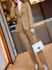 kvinnor avslappnad elegant businbyxor passar kontor damer smala vintage blazer pantsuit kvinnliga fi koreanska kläder två stycken v5y1#