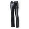 Oùmery Y2K Fi Pantalon en cuir Femmes Taille haute Sexy Zipper Straight Slim Pantalon 2022 Streetwear Hiver Dames Pantalon noir T9BI #