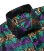 Paars Groen Geel Paisley Shirts voor Mannen Zijde Polyster Lg Mouw Luxe Tuxedo Dr Shirt Bruiloft Mannen Kleding d4xY #