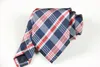 Bow Ties Classic Plaid Blue Orange Grey Tie Jacquard Woven Silk 8cm Men's Slitte Business Wedding Party Formal Neck