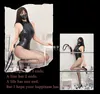 sexy Spandex Pigiama Tuta Donna Intimo Costume Cosplay Halen Mani legate Design 17NQ #