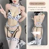 Kuh Sexy Cosplay Kostüm Maid Tankini Badeanzug Anime Bikini Set Mädchen Bademode Kleidung Lolita BH und Panty Set Strümpfe c9bp #