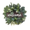 Leaf Door Eucalyptus Wreath Welcome Decor Artificial Garland Fake Plants Wedding Party Backdrops Hanging Ornament
