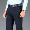 Spring Autumn Men's Smart Casual Pants Black Navy Blue Suit Pants Office Manliga byxor Big Size Elegant Sports Straight Pants B63R#