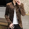 Luxury Veet Standing Collar Suit Jacket för män Autumn Winter Chinese Style Blazers Slim Fit Casual Busin Blazer Masculino 57CQ#