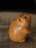 Sculpturen Klifcipres Houtsnijwerk Schattige kleine muis Handdecoratiestuk Massief hout Zodiac Kleine hamster Thee Huisdier Kantooraccessoires