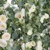 Decoratieve Bloemen 2 Stuks Kunstmatige Rose Vine Garland 5.9 Ft Bloem Hangende Manden Planten Met Witte En Eucalyptus Bladeren Deco