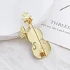 브로치 패션 우아한 지르콘 나비 바이올린 금속 브로치 여성 스카프 장식 소녀 정장 드레스 핀 의류 액세서리