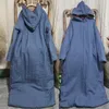 Women's Trench Coats Winter Autumn Thick Hood Warm Cotton Linen Women Coat Extended Robe