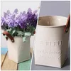 Vases Pot de fleurs rétro fer seau conteneur pots de plantes pour plantes feuille jardinière