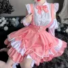 Tatlı Pembe Lolita Dr Japon Kawaii Okul Kız Hizmetçi Cosplay Kostümleri Lolita Bunny Rol Oyunu Halen Waitr Uniform 2024 P7VK#