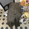 Damen Jeans Leopardenmuster Street Hip-Hop American Retro Fashion Wide Leg Pants Slouchy Harajuku Style Girl Y2k Hose