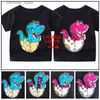 T-Shirts Jungen T-Shirt Baumwolle Top Cartoon Pailletten Dinosaurier Kindermantel Kinderkleidung Top 2-12 Jahre alte Jungen Kleidung24328