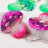 Boucles d'oreilles pendantes en acrylique champignon, couleur dégradée, pour femmes et filles, dessin animé drôle, creux, grande goutte, bijoux cadeaux de fête