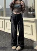 Jeans da donna WCFCX STUDIO Pantaloni larghi in denim a vita media da donna a gamba larga dritta vintage streetwear Pantaloni casual comodi