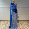 Party Dresses Serene Hill 2024 Blue Mermaid One Shoulder Elegant pärlstav lyxkvällsklänningar för kvinnor bröllop gla72323