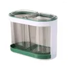 Kitchen Storage Plastic Chopsticks Box Convenient Hanging 2 Cups Tube Removable Drip Tray Cage Home