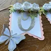 Feestdecoratie Driedimensionale bloemen Een jaar oude banner Taarttopper Verjaardagsdecoratie Kindercarnavalbenodigdheden