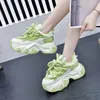 Scarpe Casual Moda Sneakers Donna Autunno Piattaforma con tacco nascosto Sport Papà Donna Stringata Mesh traspirante