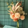 زهور زخرفية لمسة حقيقية للزهرة الاصطناعية واقعية محاكاة ناعمة النباتات الشمبانيا شمبانيا باقات الزفاف الزفاف الديكور