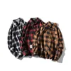 harajuku Plaid Shirts Men's Spring Autumn Winter High Quality Casual Flannel Men Oversized Loose Retro Lg-sleeved Shirts o6cY#