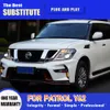 Cars For Nissan Patrol Y62 2013-20 16 LED Headlight DRL Animation Dynamic Turn Signal LED Lens Assembly