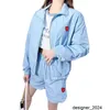 Designer-Set aus Jacke und Shorts mit Stehkragen und Buchstaben von Kings, modisch, lässig, locker sitzend, Promi-Internet-Prominenz und dem gleichnamigen Home-Outdoor-Modelabel H