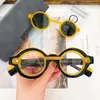 Sonnenbrille Designer Nische Runde klassische Punk-Stil Clip auf Sonnenbrillen männlich 2024 Ins Mode Patchwork schwarze Acetat Solargläser