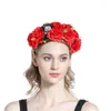 Serre-tête pour cerceau de cheveux créatif, bandeau à grande fleur avec crâne, accessoires de couvre-chef, cadeau d'halloween et de noël