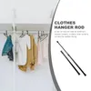 Shower Curtains 2 Pcs Hole-free Rod Wardrobe Multipurpose Closet Iron Metal Pole