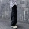 Houzhou Baggy Jeans Ounles Male Denim Pants Black Wide Leg Pants Men's Jeans Roose Carucation Korean Streetwear Hip Hop Harajuku e3q1＃