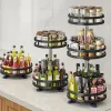 RATCHOS 360 ° Rotación Spice Storage Rack Bandeja de almacenamiento de la cocina sin cita para sazones y especias latas de jarra accesorios de cocina multicapa