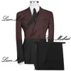 Color Block Costume pour hommes 2 pièces Blazer à double boutonnage Couleur personnalisée XS-5XL Mariage Marié Tuxedo Fête formelle Dr N6Dc #