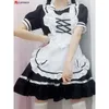 Japanse Lolita Paars Maid Cos Dr Zachte Meisje Vrouwen Princ Boog Dres Kawaii Cosplay Kostuum Kleding M7zh #