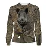 2022 Herren Damen Lg Sleeve Hoodie Wildschwein Camoue 3D-Druck Sweatshirt Reißverschluss Jagdkleidung Übergroße N7UZ #