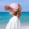 Bollmössor Summer Sun Hat Visor Female Scalable Brim Empty Top Baseball Cap UV Protection Beach Hats for Women