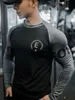 men Bodybuilding Lg Sleeve Shirt Male Casual Fi Skinny T-Shirt Gym Fitn Workout Tees Tops Running Quick Dry Clothing Z5dJ#