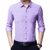 Wiosenna i jesień męska mądra, swobodna koszula drukarnia Man Turn-Down kołnierzyk Slim Fit LG Sleeve Tops N74G#