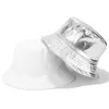 Bérets 2024 Marque Or Argent Seau Chapeau Femmes Personnalité Double Face Portant Panama Femme Loisirs En Plein Air Casquettes Pliables