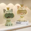 Sculptures Cute Cats Figurine Big Mouth Cats Storage Box Cartoon Resin Cat Sculpture Key Chocolates Candy Storage Basket Home Office Decor