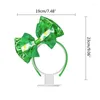 Party Supplies Stpatrick Day paljetter Green Bowknot Hair Hoop Shamrock pannband irländska nationella firande huvudtillbehör