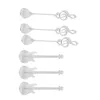 Coffee Scoops Spoons 18 Pack Creative Cute Teaspoons Stainless Steel Staff Musical Notation Shaped (9 Music Note 9 Guitar)