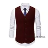 Gilet de costume pour hommes col en V laine Busin décontracté Gentleman marié meilleur homme gilets manteau de fête veste à manches chaleco hombre z1ka #