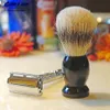 Baili Butterfly Double Edge Safety Razor Shaver Beard Barber Wet Shaving Twist Open för män Kvinnor med Blade BR179T 240314