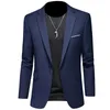 2023 Fi nuovi uomini per il tempo libero casual Boutique Busin tinta unita Slim Fit Suit Blazer Jacket Dr Coat p55d #