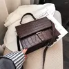 Sacos de noite estilo coreano mulheres bolsas femininas maleta única jacaré senhoras ombro mensageiro saco 2023 preto cáqui crossbod217s