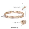 Link Armbänder Rose Gold Farbe Armband Für Frauen Kleine Perlenkette Mode Geschenke Armreifen Drop Einzelhandel Schmuck 8mm LCB33A