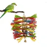 Autres fournitures d'oiseaux Corde de lin colorée Morsure de perroquet Articles de jouets suspendus pour cage